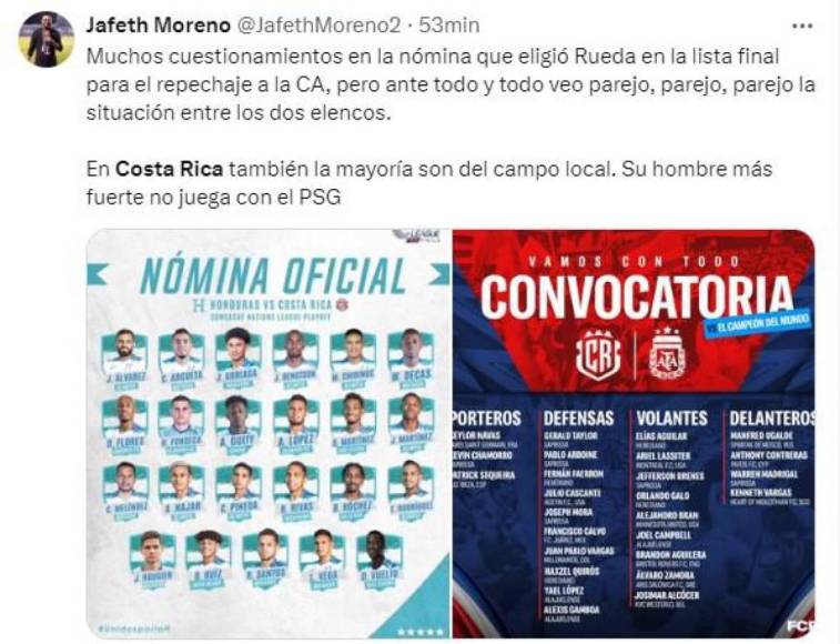 Jafeth Moreno, periodista de deportes de Diario La Prensa: “Veo parejo la situación entre los dos elencos. En Costa Rica también la mayoría son del campo local. Su hombre más fuerte no juega con el PSG”.