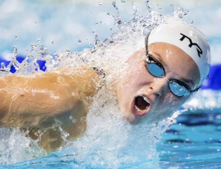 Natación. <br/>Esfuerzo en la piscina. La danesa Caroline Erichsen le pone el máximo empeño en la semifinal femenina de 100 metros mariposa en el Campeonato Europeo de natación en Copenhague, Dinamarca.