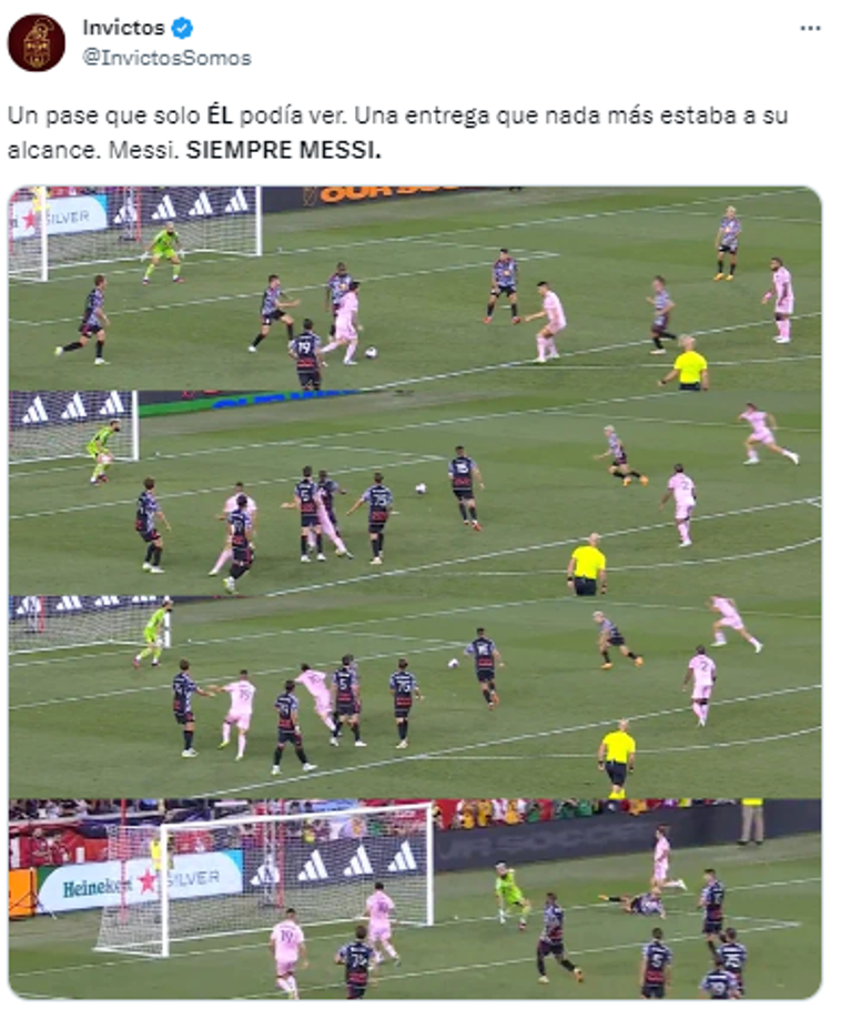 Invictos: “Un pase que solo Él podía ver. Una entrega que nada más estaba a su alcance. Messi. SIEMPRE MESSI”.