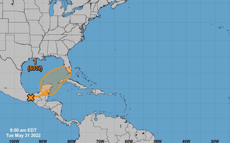 NHC prevé 60% de probabilidad en formación de tormenta tropical en el Golfo de México