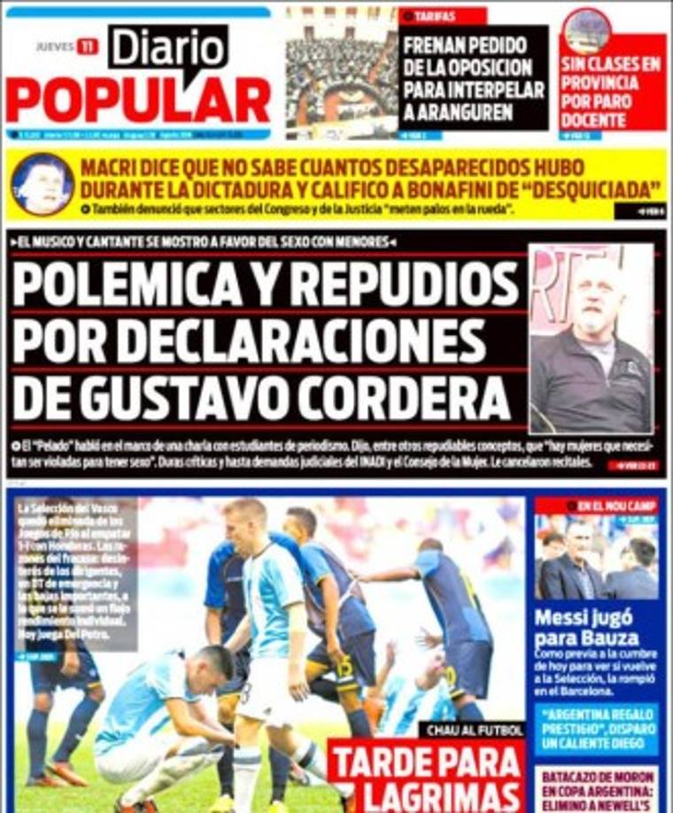 Diario Popular de Argentina de igual manera se refirió a la hazaña de Honduras.