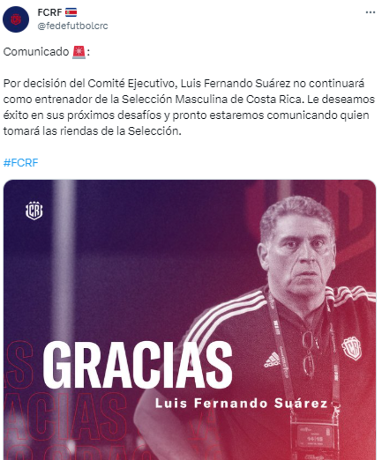 Luis Fernando Suárez: Estallan las redes tras su despido como DT de Costa Rica