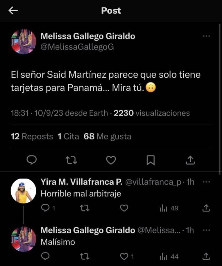 Melissa Gallego de Deportes RPC tachó de “malísimo” el arbitraje del Guatemala 1-1 Panamá.