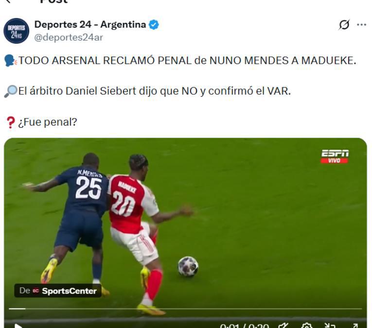 Indignación en Arsenal, PSG celebra, sorpresa con MVP y lo que pasó con el villano