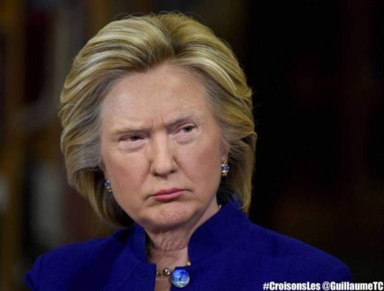 Este es el resultado de combinar el cabello de Clinton con el rostro de Trump.