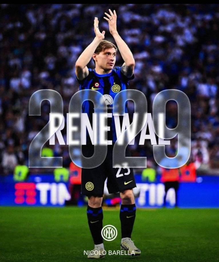 OFICIAL / El italiano Nicolo Barella, convocado por Italia para disputar la Eurocopa 2024 en Alemania, prolongó su contrato con el Inter de Milán hasta 2029, anunció este martes el vigente campeón del ‘Scudetto’.
