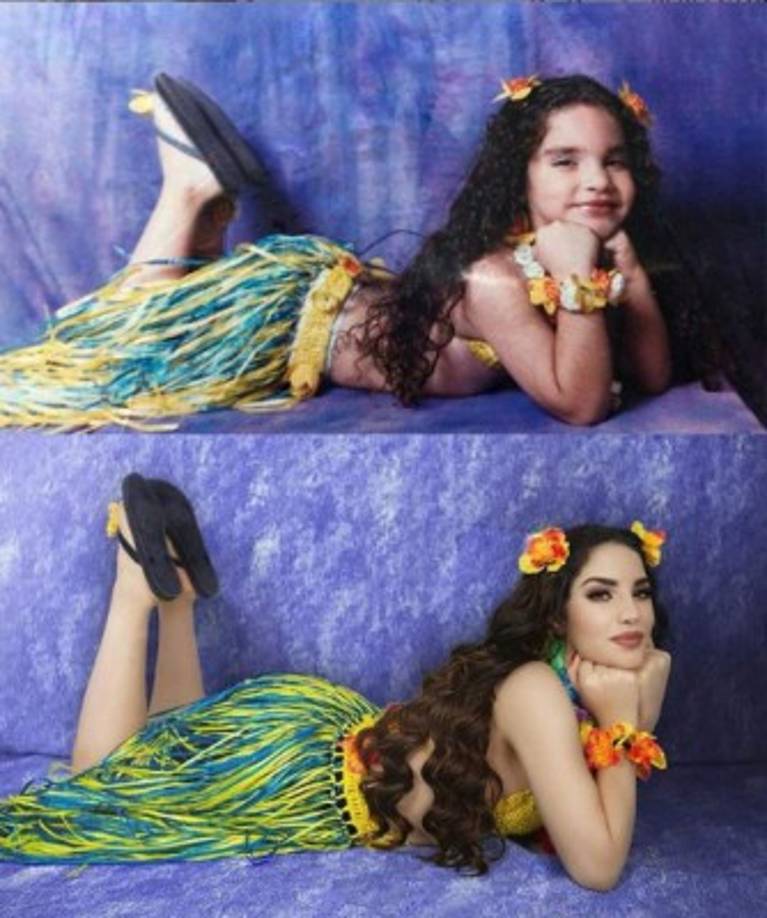 Loaiza hizo el famoso reto viral #TenYearsChallenge. La joven bromeó que hizo el reto tarde pero seguro.