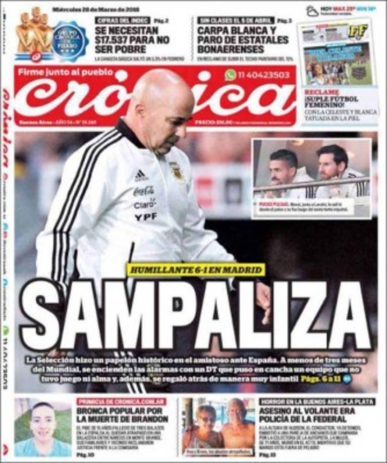 El entrenador Jorge Sampaoli es objeto de críticas en Argentina.