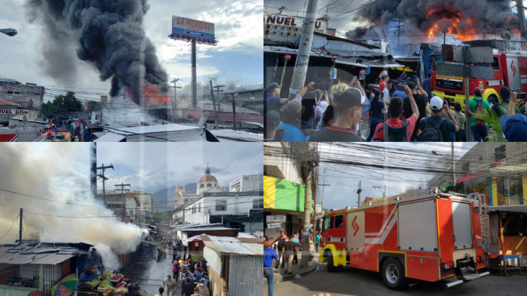 El incendio se registró en el centro de San Pedro Sula.