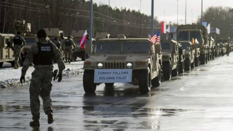 El convoy estadounidense forma parte de la operación 'Atlantic Resolve' en Europa. AFP.