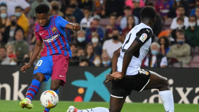 Ansu Fati se encargó de emparejar los cartones en el Barcelona vs Valencia.