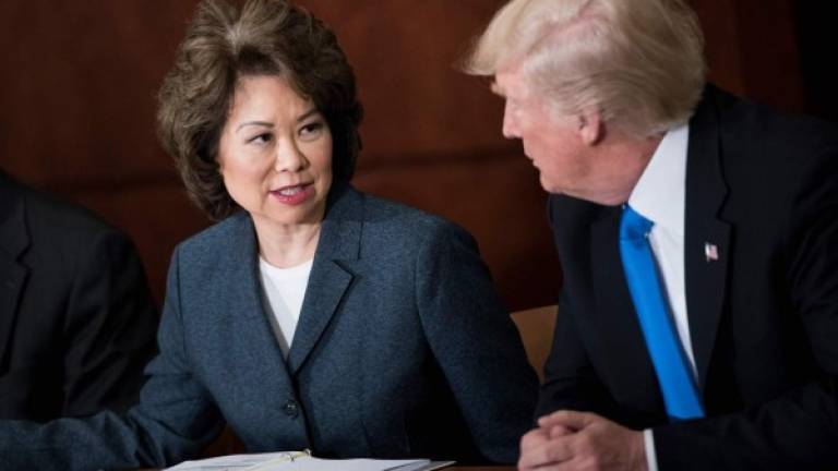 Elaine Chao, secretaria de transporte, era una de las fieles aliadas a Trump./AFP.