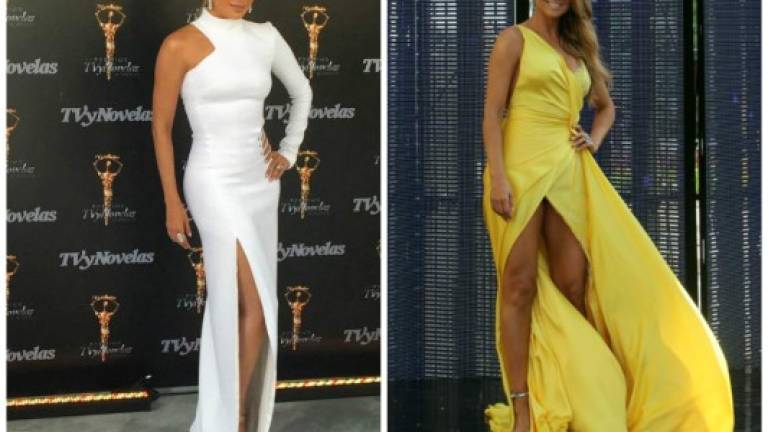 Galilea Montijo lució un vestido blanco de Aldo Rendón. Mientras que Marjorie de Sousa lució un diseño amarillo de Israel Cepeda.