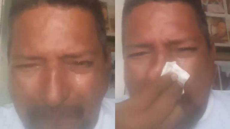 El hondureño llorando por la derrota de Francia en el Mundial de Qatar.