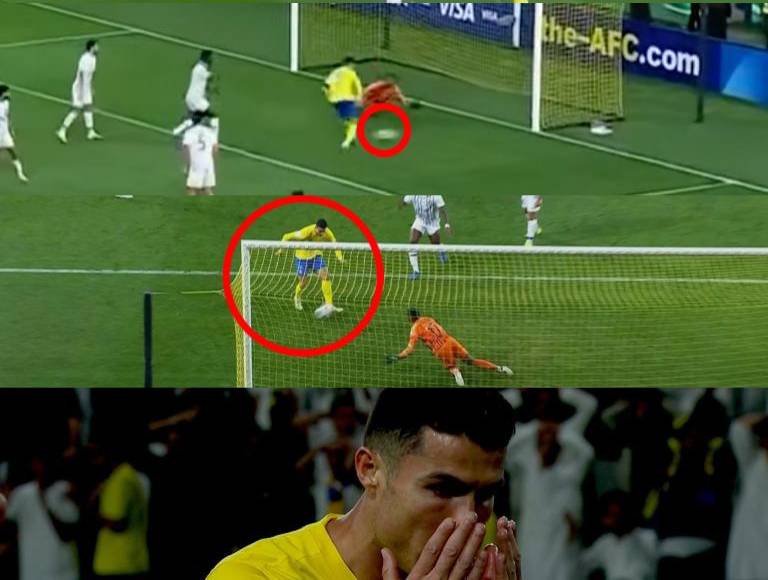 La jugada se dio luego de un centro de Mané, luego uno de sus compañeros sacó un remate, el portero dio el rebote e increíblemente CR7 mandó el balón a un costado de la portería, sorpresivamente.