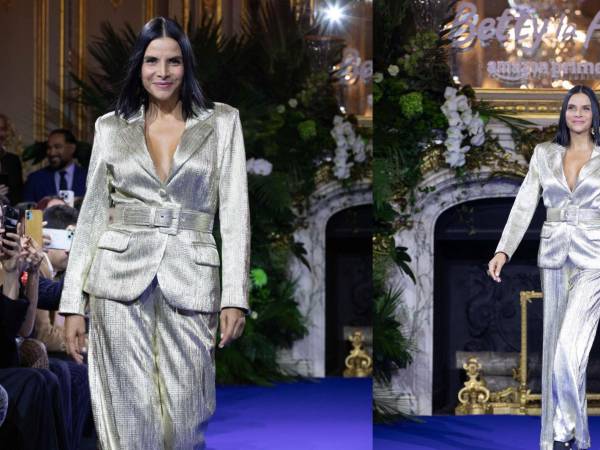 Fotografía cedida por Prime Video de la actriz colombiana Natalia Ramírez, quien interpretó a la antagonista Marcela Valencia en la telenovela ‘Betty, la fea’, en la presentación de la secuela de la novela en Los Ángeles (EE. UU).