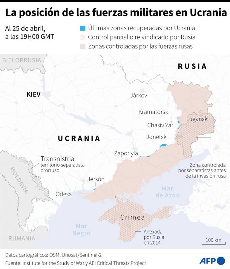 Ucrania admite que el ejército ruso avanza en el frente de batalla