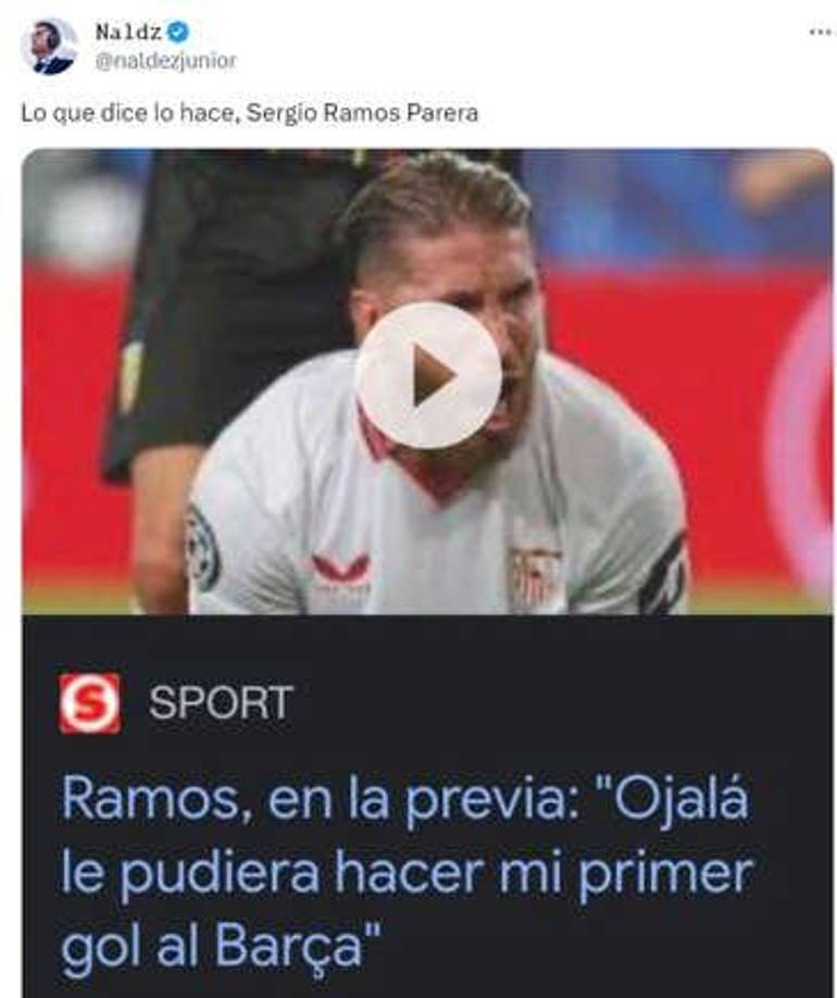 Sergio Ramos desata ola de memes tras darle el triunfo al Barcelona