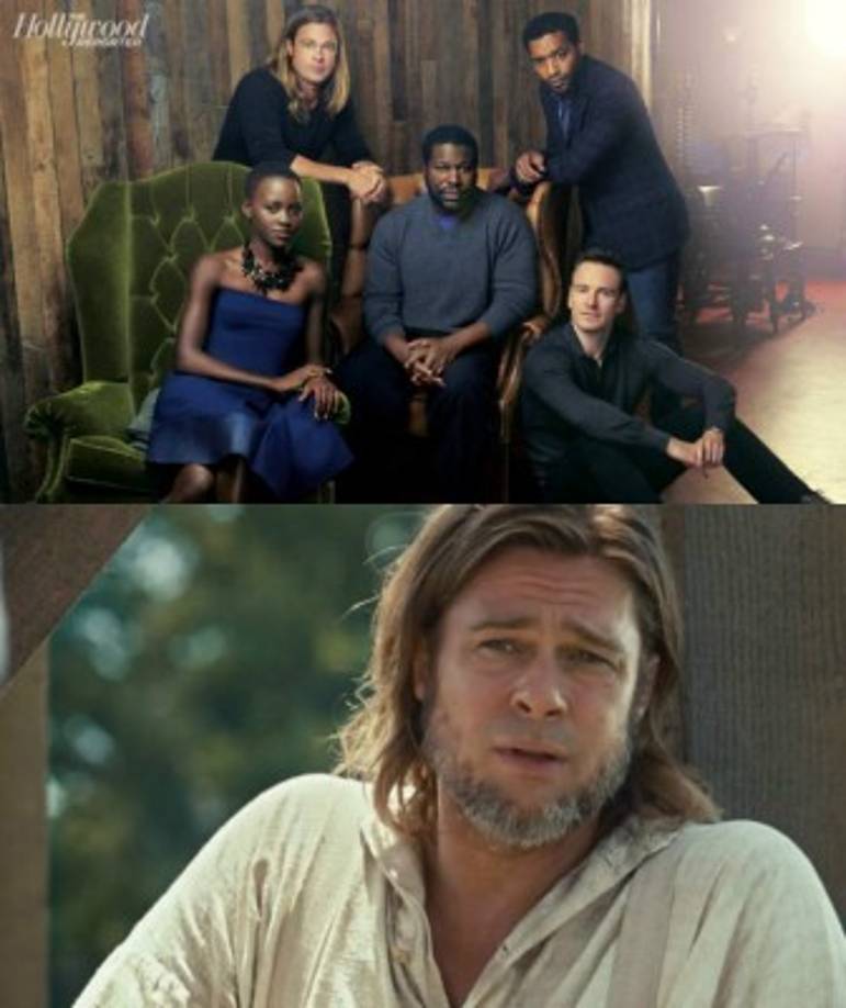 12 Años de Esclavo (2013) - 12 Years a Slave<br/><br/>La historia de Solomon Northup, afroamericano secuestrado y esclavizado, fue llevada al cine por el director Steve McQueen, quien dirigió a Pitt en el papel de Bass, abolicionista que se pone de lado de Solomon para ayudarlo en su tormento.<br/><br/>La cinta fue reconocida con tres Premios Óscar, entre ellos Mejor Película, categoría en la que también triunfó en los BAFTA y los Globos de Oro.<br/>