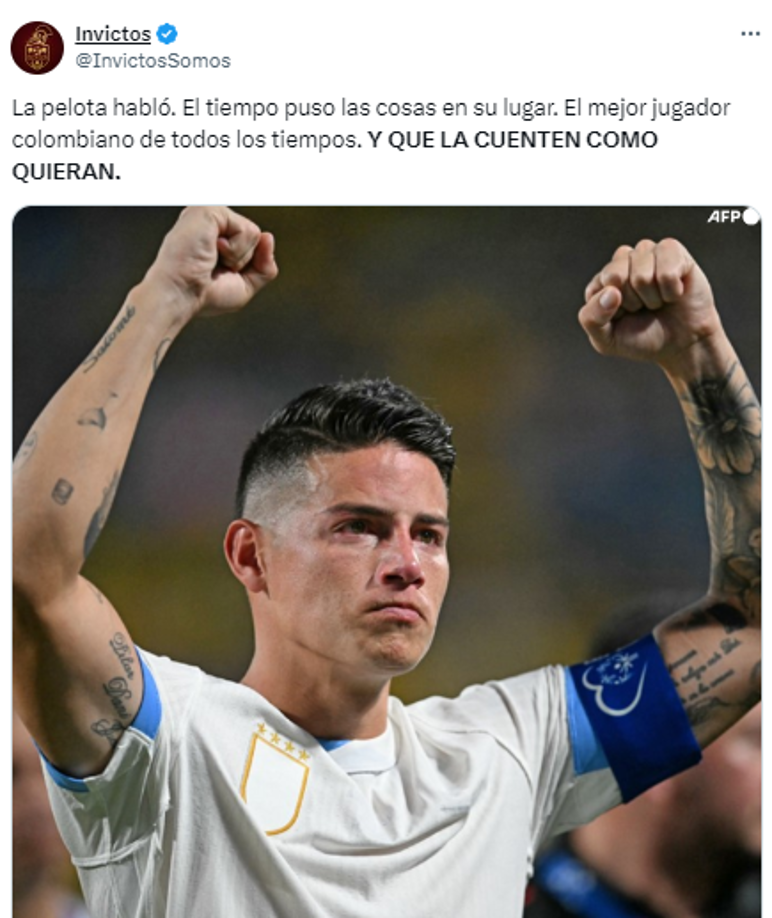 Y esto comentaron sobre James Rodríguez tras la clasificación a la final de la Copa América 2024.