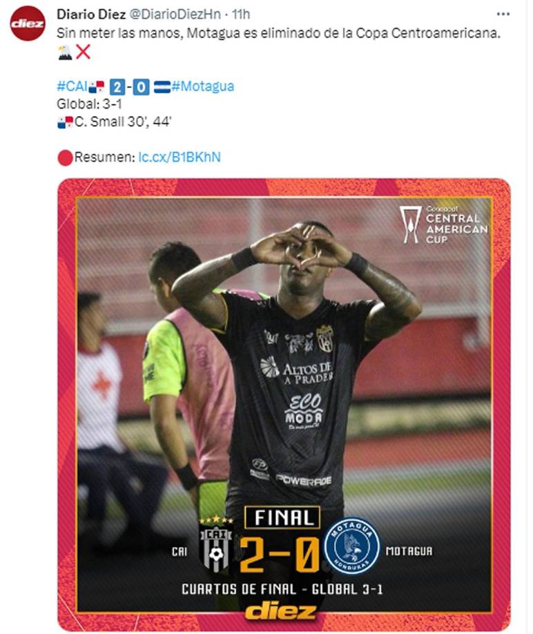 Diario Diez - “Sin meter las manos, Motagua es eliminado de la Copa Centroamericana”.