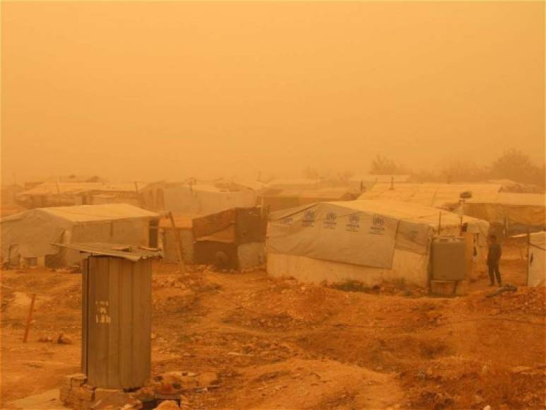 Campo de refugiados en el Líbano.