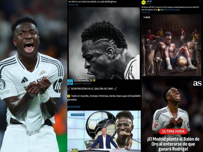 Vinicius no viajó al Balón de Oro indignación y enfado; señalan al ganador