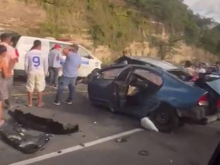 Accidente ocurrido ayer en la CA-5. 