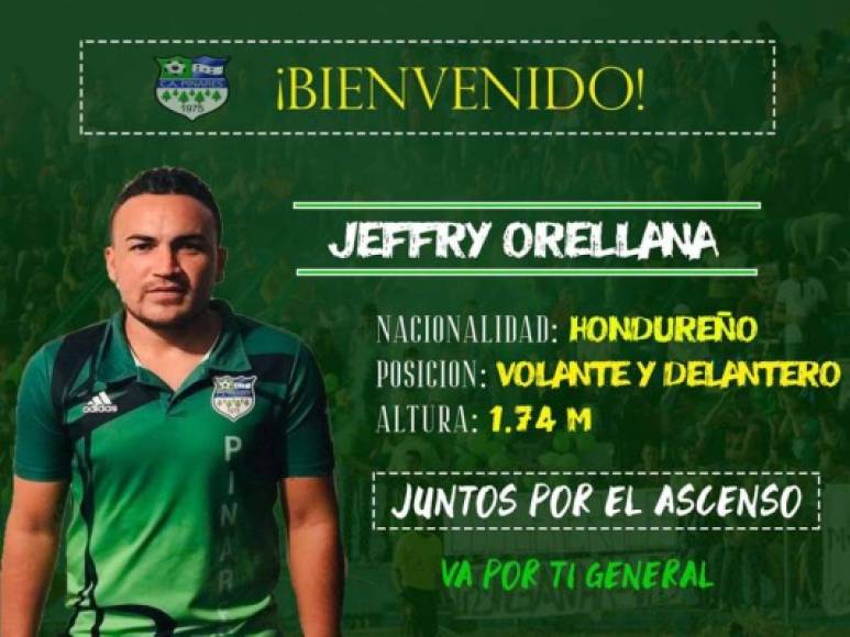 Jeffry Orellana: El mediocampista hondureño es otro de los nuevos refuerzos del Atlético Pinares de la segunda división.