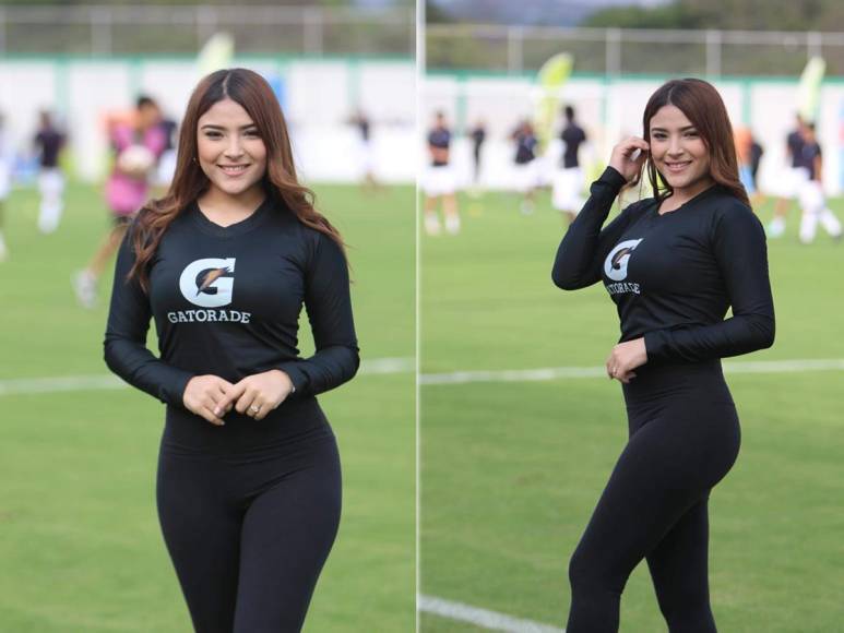 Lindas chicas que trabajan con los patrocinadores del Génesis robaron miradas en el estadio Carlos Miranda.