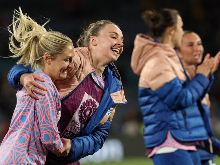 Los festejos de las jugadoras de Inglaterra tras clasificarse a las semifinales del Mundial Femenino 2023. 