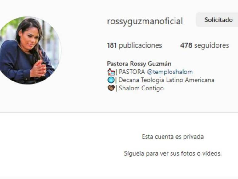 Para evitar más conflictos, la pastora Rossy ha puso su cuenta de Instagram en privado.