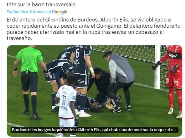 La prensa deportiva de Francia informó sobre Alberth Elis.