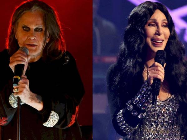 Ozzy Osbourne y Cher en imágenes de archivo.