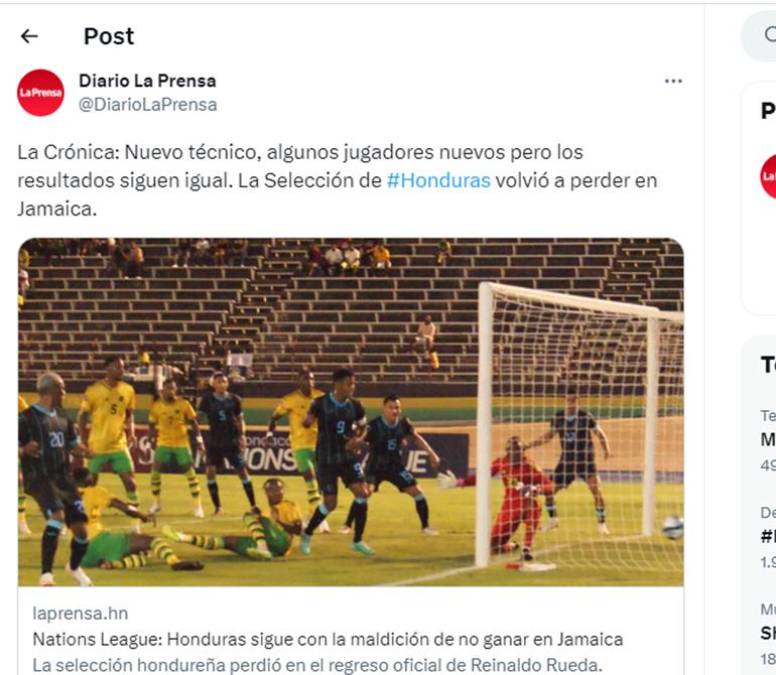 “Nuevo técnico, algunos jugadores nuevos pero los resultados siguen igual. La Selección de Honduras volvió a perder en Jamaica”, señalamos en Diario LA PRENSA.