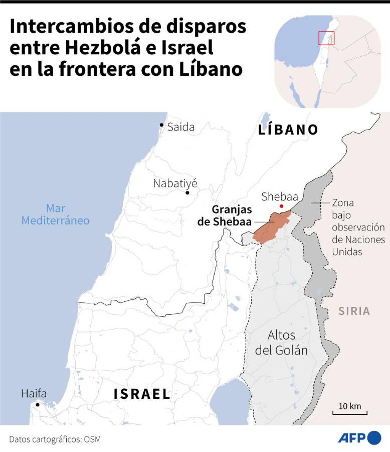 Nuevo lanzamiento de cohetes de Líbano a Israel, que responde con artillería