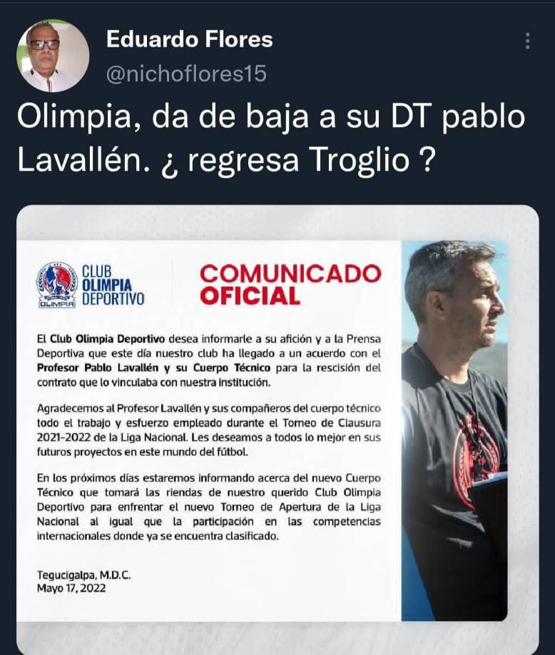 ¿Piden a Troglio? Explotan las redes sociales tras el despido de Pablo Lavallén como DT de Olimpia