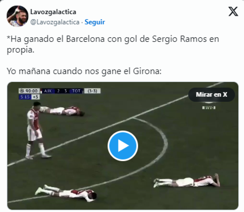 Sergio Ramos desata ola de memes tras darle el triunfo al Barcelona