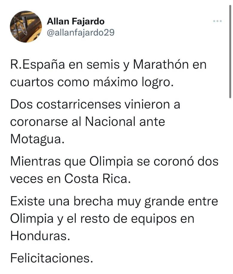 Allan Fajardo dejó un contundente comentario.