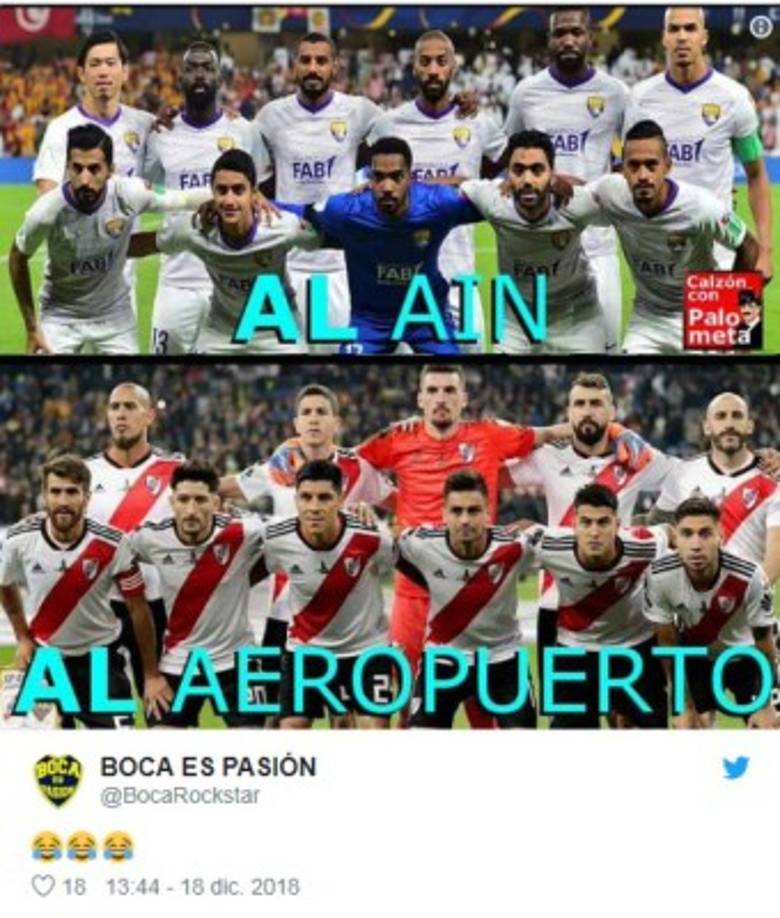 El River Plate de Argentina quedó eliminado ante el Al Ain emiratí por el pase a la final del Mundial de Clubes en los penales, después de empatar 2-2 al término de los 90 minutos reglamentarios y la posterior prórroga, este martes en Emiratos Árabes Unidos.