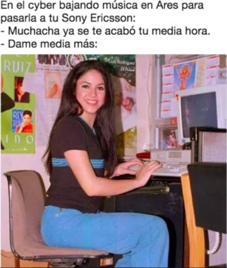 No podía faltar una antigua foto de Shakira para viralizar de nuevo los noventas.