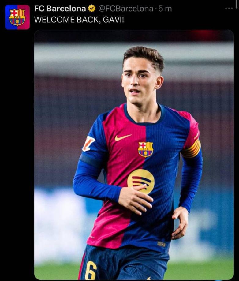 Gavi regreso a los terrenos de juegos tras su grave lesión.