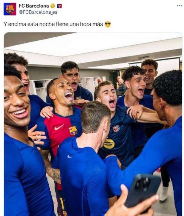 “Y encima esta noche tiene una hora más”, celebraba el conjunto azulgrana luego de pasarle por encima al Real Madrid.