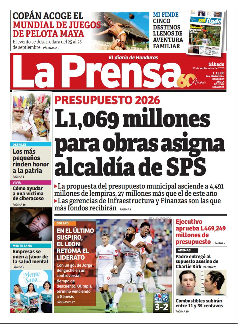 L 1,069 millones para obras asigna alcaldía de San Pedro Sula