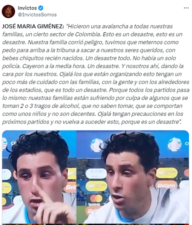 “Todos los partidos están ocurriendo. Nuestras familias están sufriendo por culpa de algunos que se toman dos traguitos que no saben tomar”, añadió.