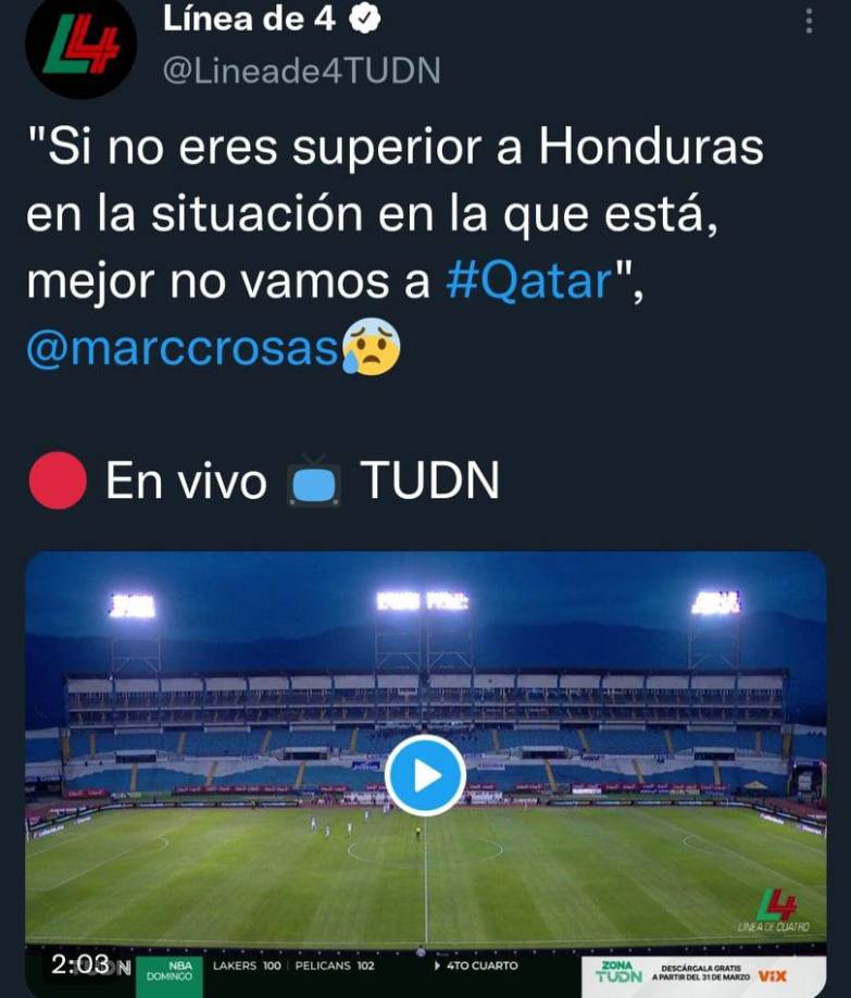El exjugador español y hoy comentarista Marc Crosas: “Si no eres superior a Honduras en la situación en la que está, menor no vamos a Qatar.”