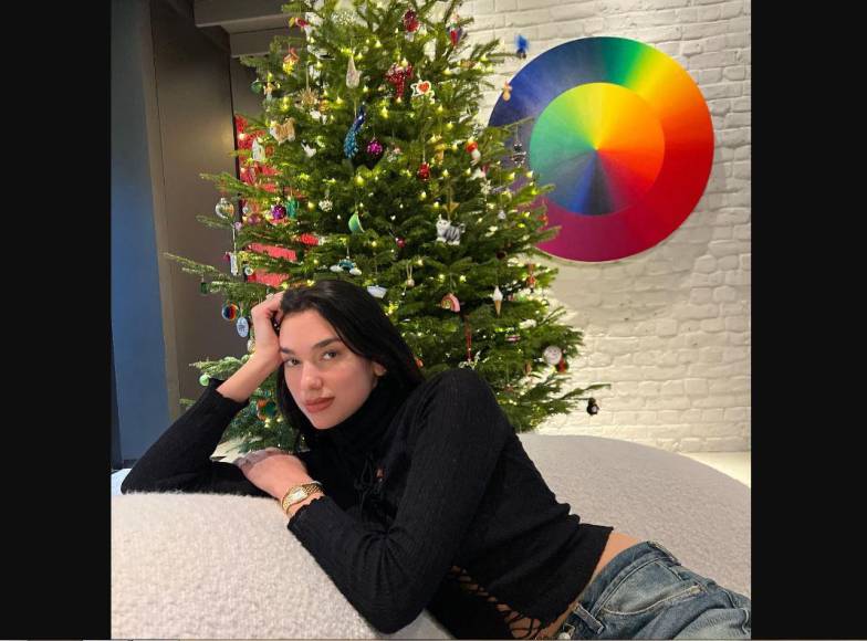 Dua Lipa también mostró postales de su festejo navideño. 