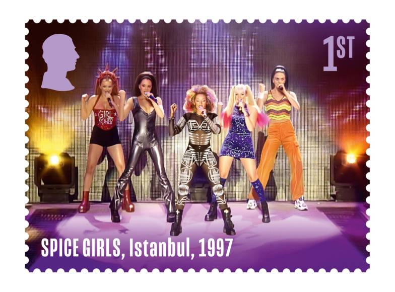 Alrededor de una docena de sellos conmemoran las presentaciones en vivo de la banda, mientras que otros cinco sellos provienen de sesiones fotográficas promocionales para la película Spice World de 1997. 