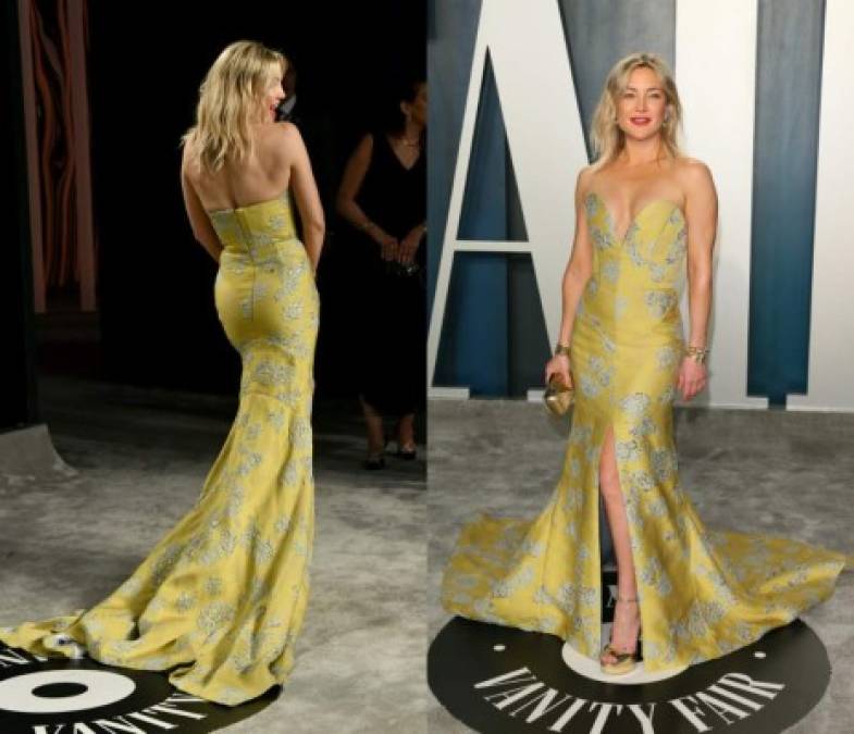 La actriz Kate Hudson llevó la elegancia de los Óscar al after party luciendo un Vivienne Westwood.