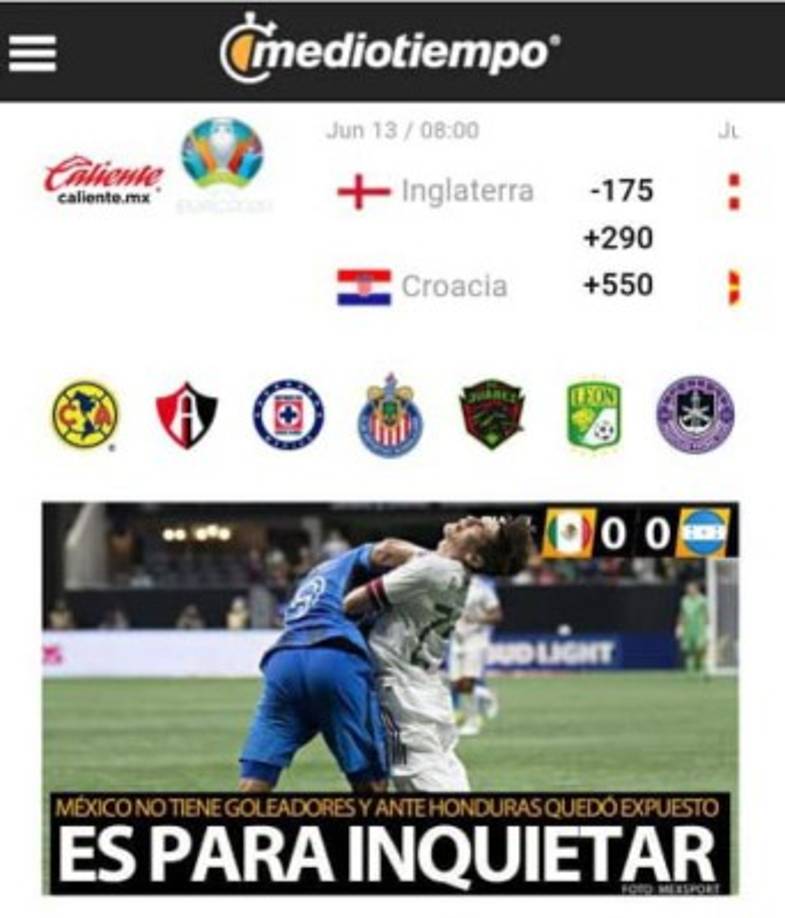 Medio Tiempo de México: 'Es para inquietar'.